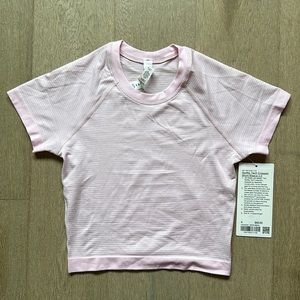 swiftly tech cropped short sleeve meadowsweet pink size 4 lululemon nwt
